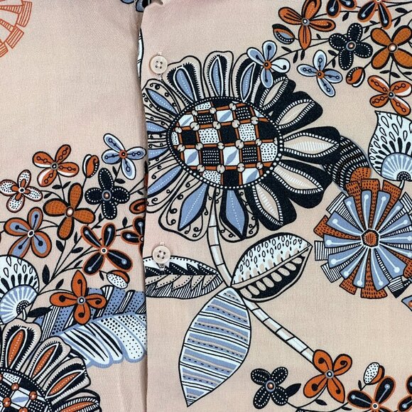 Denim & Flower Ricky Singh Kids' Juniors Modern Floral Shirt Tan Blue Size 13/14 - Picture 4 of 7